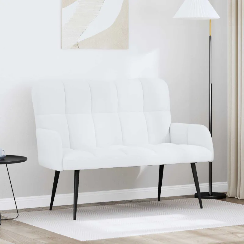 Dvitaškė sofa Balta 115 x 61 x 87 cm Audinys