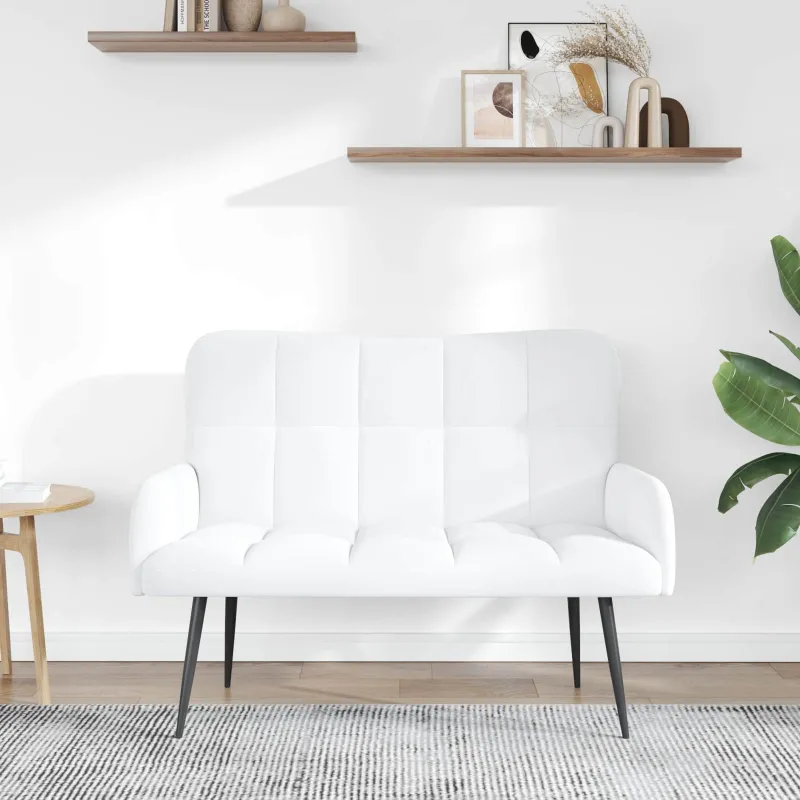 Dvitaškė sofa Balta 115 x 61 x 87 cm Audinys