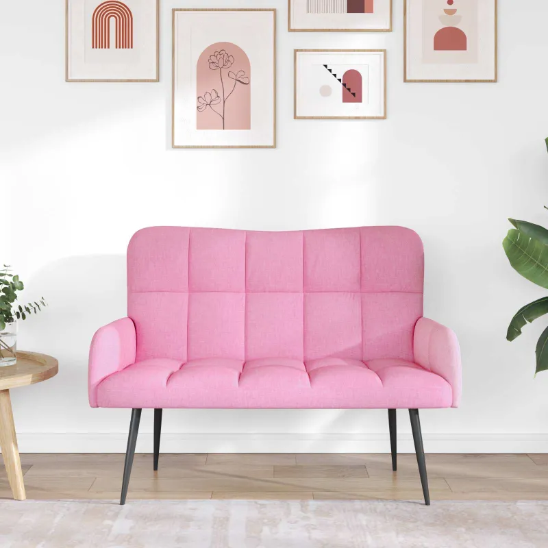 Dvitaškė sofa Rožinė 115 x 61 x 87 cm Audinys