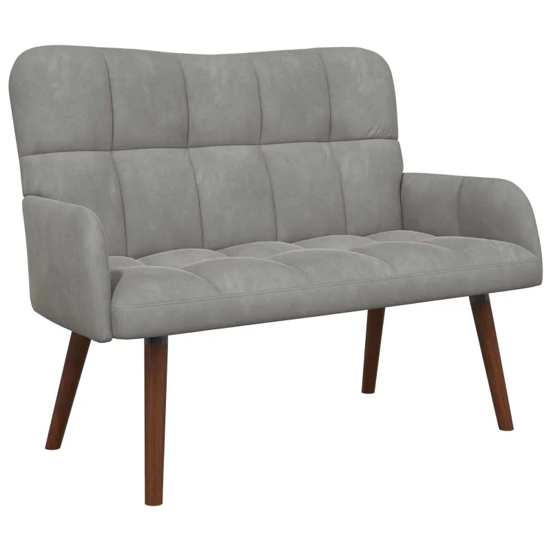 Dvitaškė sofa Šviesiai pilka 115 x 61 x 87 cm Aksomas