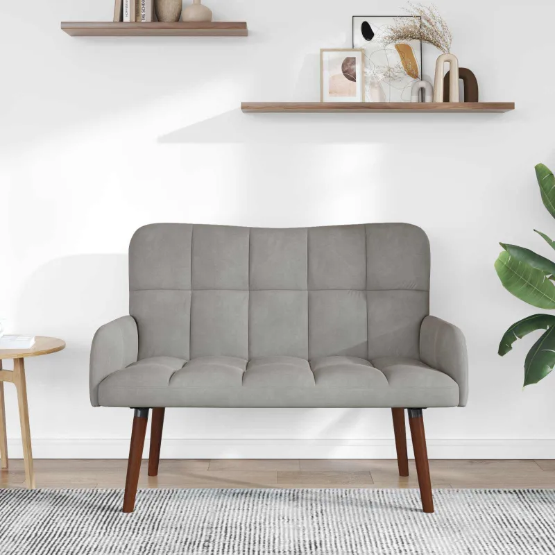 Dvitaškė sofa Šviesiai pilka 115 x 61 x 87 cm Aksomas