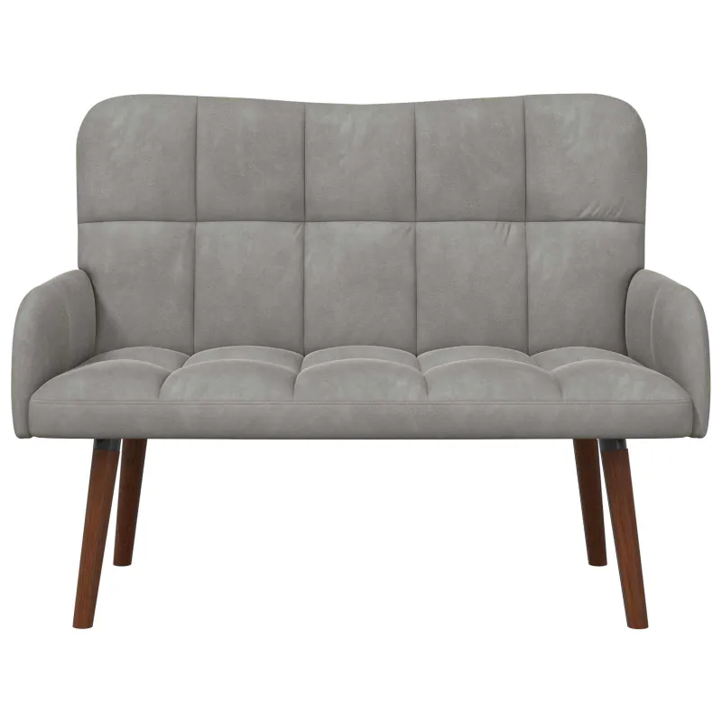 Dvitaškė sofa Šviesiai pilka 115 x 61 x 87 cm Aksomas