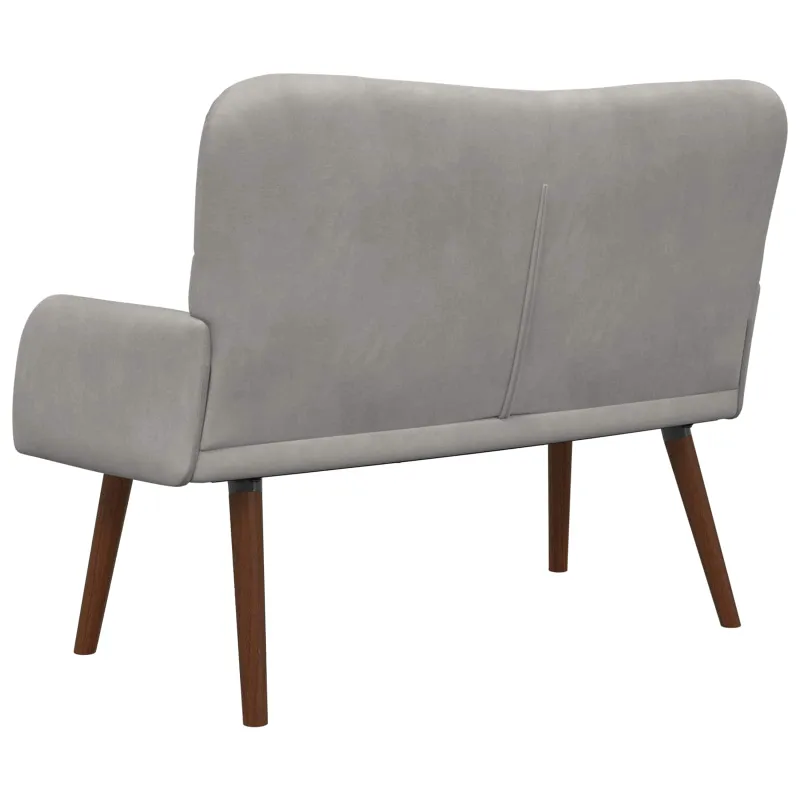 Dvitaškė sofa Šviesiai pilka 115 x 61 x 87 cm Aksomas