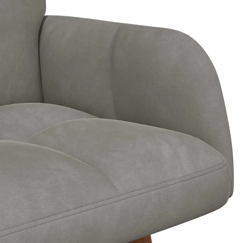 Dvitaškė sofa Šviesiai pilka 115 x 61 x 87 cm Aksomas