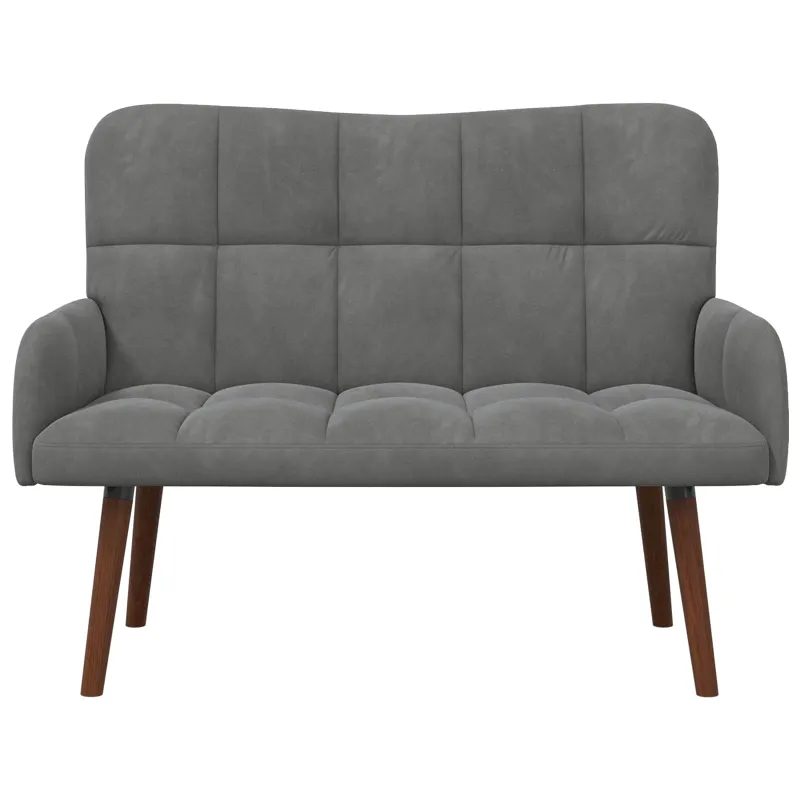Dvitaškė sofa Tamsiai pilka 115 x 61 x 87 cm Aksomas