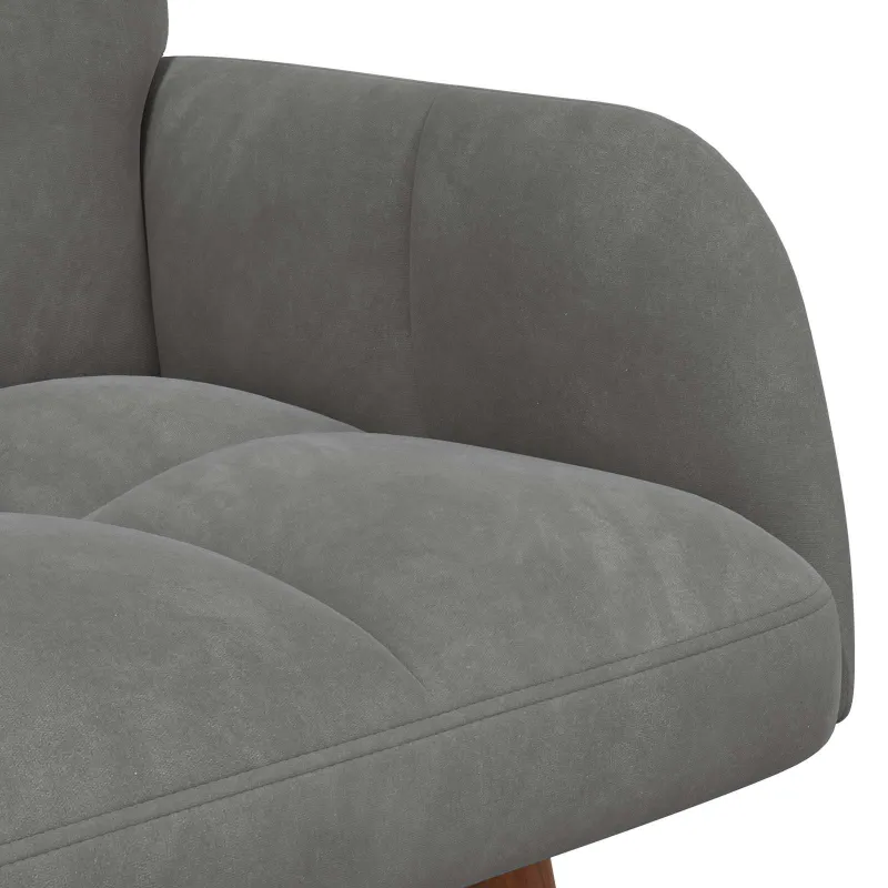 Dvitaškė sofa Tamsiai pilka 115 x 61 x 87 cm Aksomas