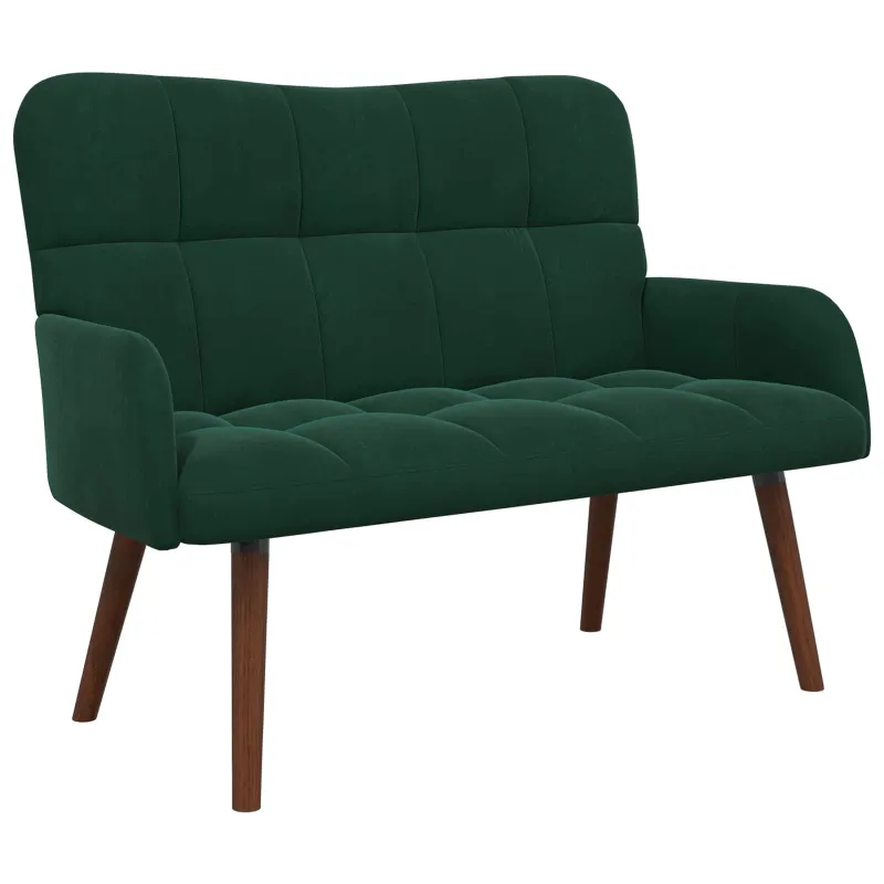 Dvitaškė sofa Tamsiai žalia 115 x 61 x 87 cm Aksomas