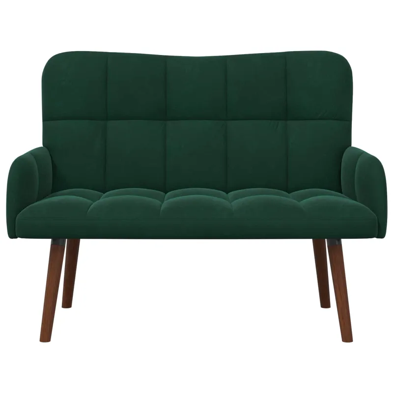 Dvitaškė sofa Tamsiai žalia 115 x 61 x 87 cm Aksomas