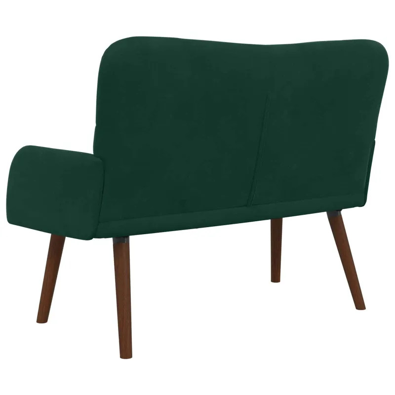 Dvitaškė sofa Tamsiai žalia 115 x 61 x 87 cm Aksomas