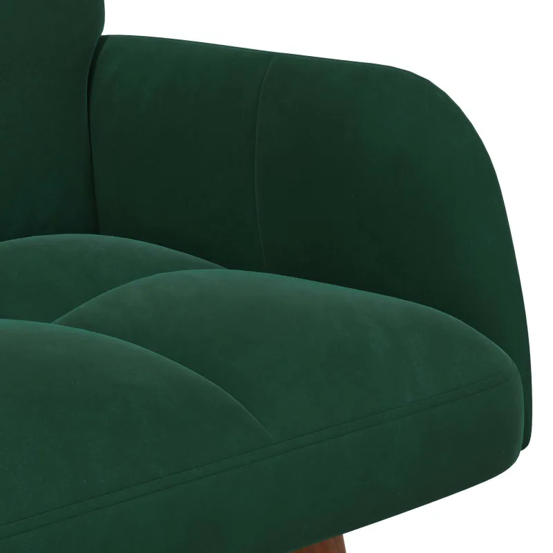 Dvitaškė sofa Tamsiai žalia 115 x 61 x 87 cm Aksomas