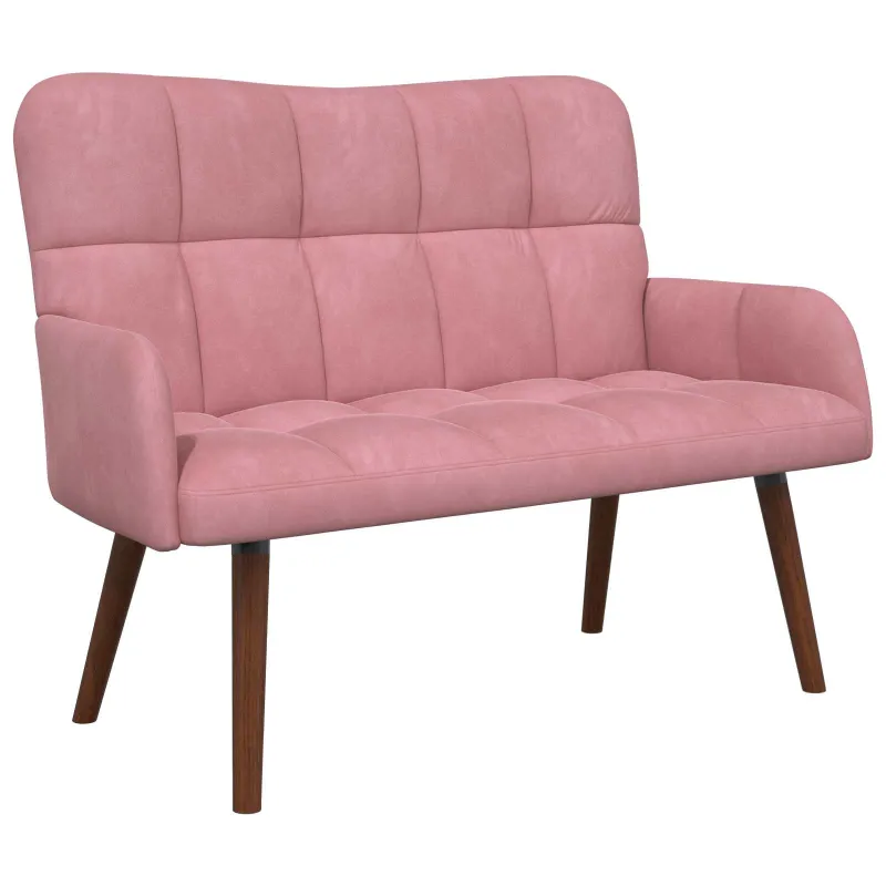 Dvitaškė sofa Rožinė 115 x 61 x 87 cm Aksomas