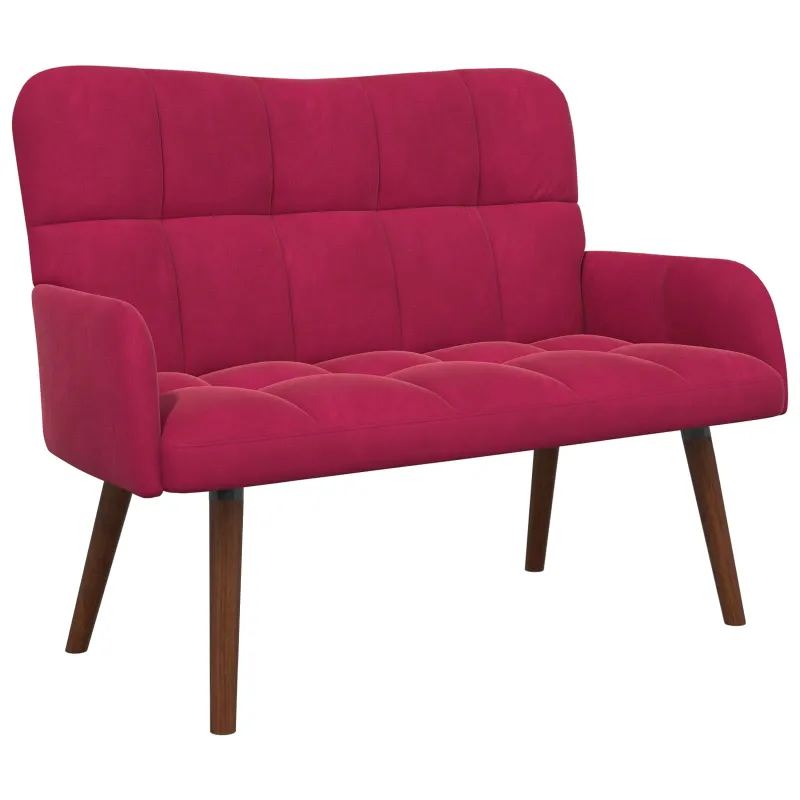 Dvitaškė sofa Vyno raudona 115 x 61 x 87 cm Aksomas