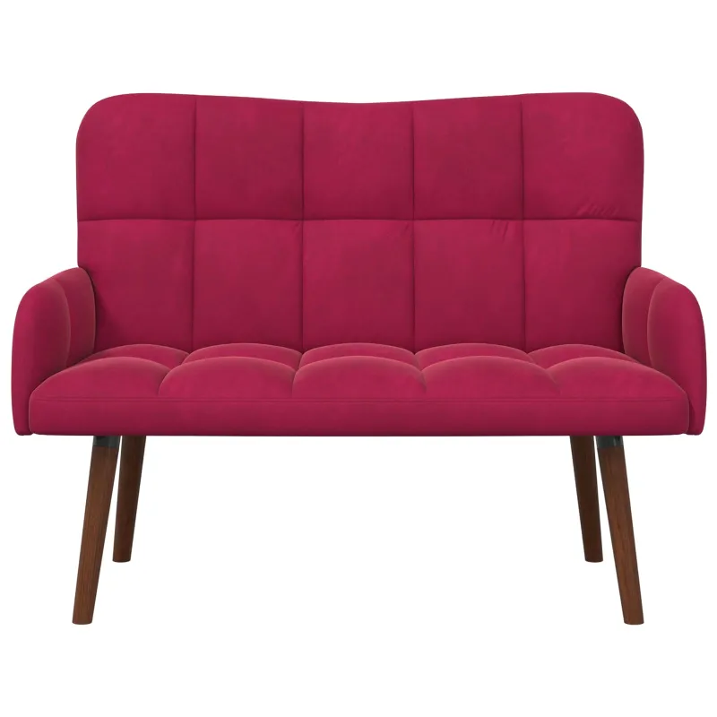Dvitaškė sofa Vyno raudona 115 x 61 x 87 cm Aksomas