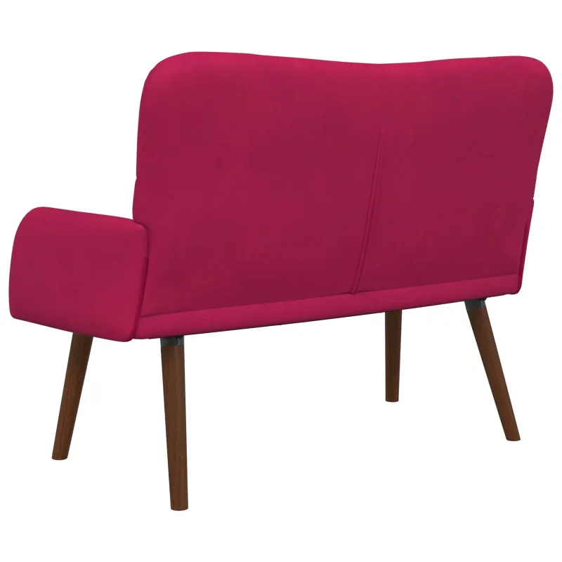 Dvitaškė sofa Vyno raudona 115 x 61 x 87 cm Aksomas