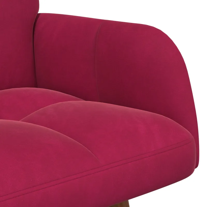 Dvitaškė sofa Vyno raudona 115 x 61 x 87 cm Aksomas