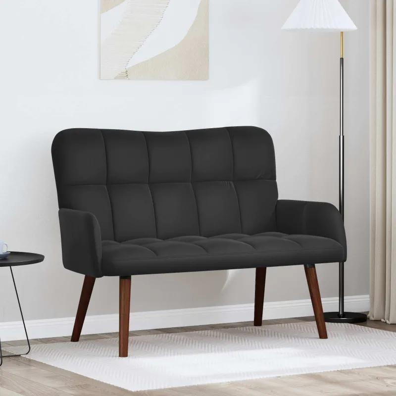 Dvitaškė sofa Juoda 115 x 61 x 87 cm Aksomas