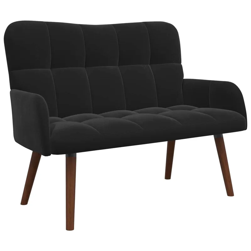 Dvitaškė sofa Juoda 115 x 61 x 87 cm Aksomas