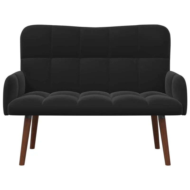 Dvitaškė sofa Juoda 115 x 61 x 87 cm Aksomas