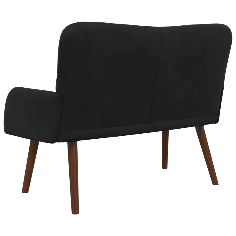 Dvitaškė sofa Juoda 115 x 61 x 87 cm Aksomas