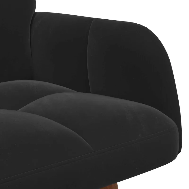 Dvitaškė sofa Juoda 115 x 61 x 87 cm Aksomas