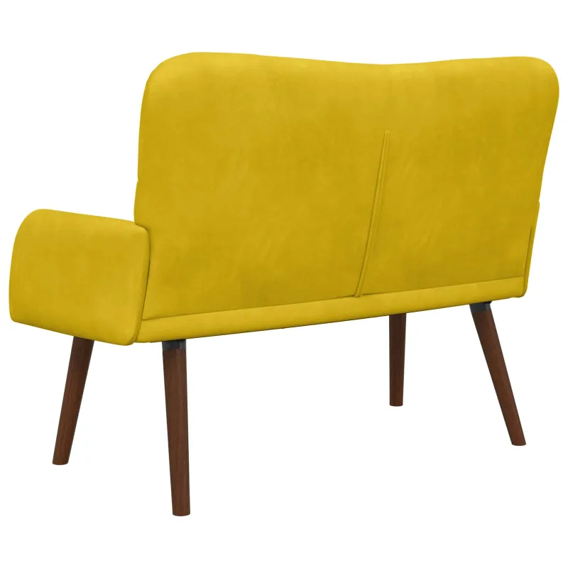 Dvitaškė sofa Geltona 115 x 61 x 87 cm Aksomas