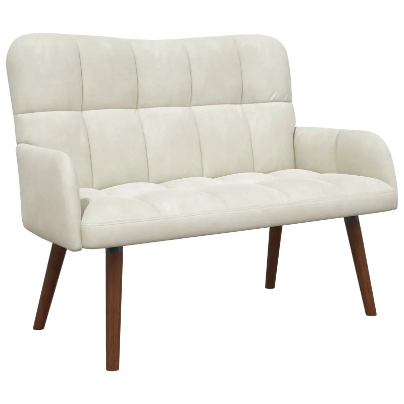 Dvitaškė sofa Kreminė 115 x 61 x 87 cm Aksomas
