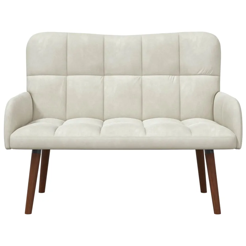 Dvitaškė sofa Kreminė 115 x 61 x 87 cm Aksomas