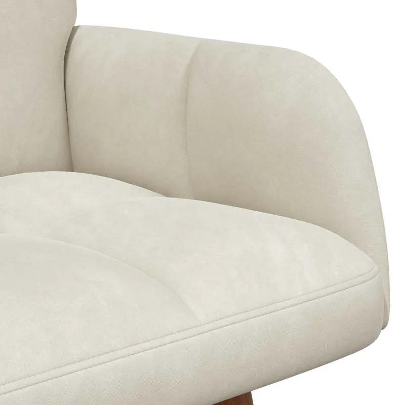 Dvitaškė sofa Kreminė 115 x 61 x 87 cm Aksomas