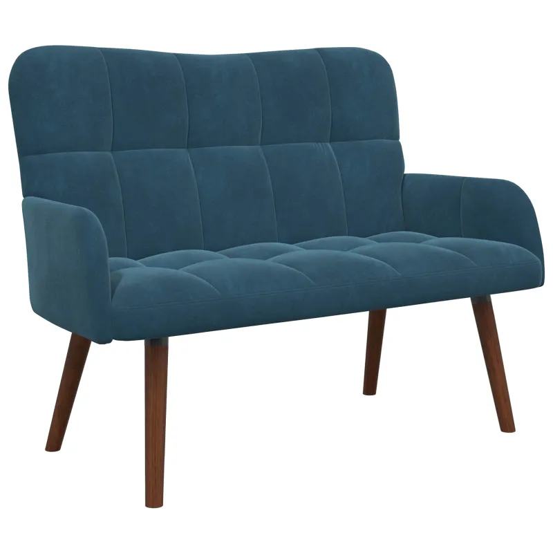 Dvitaškė sofa Mėlyna 115 x 61 x 87 cm Aksomas
