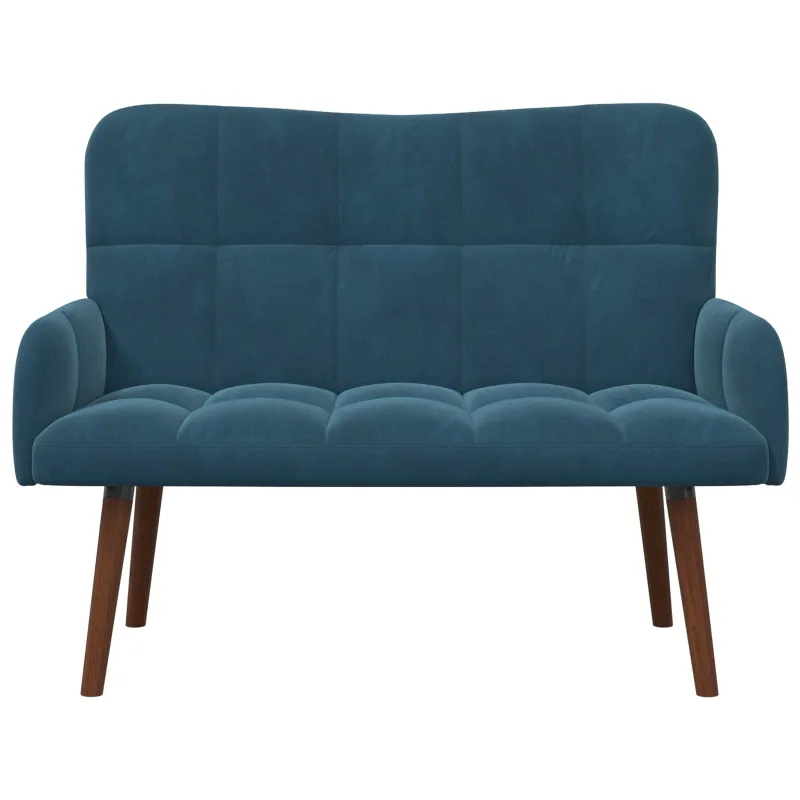 Dvitaškė sofa Mėlyna 115 x 61 x 87 cm Aksomas