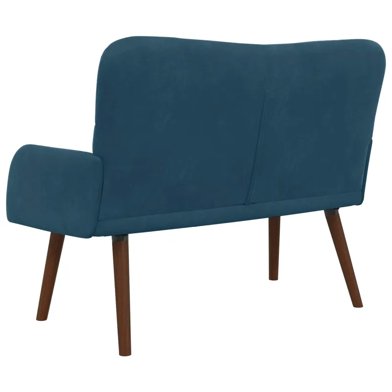 Dvitaškė sofa Mėlyna 115 x 61 x 87 cm Aksomas