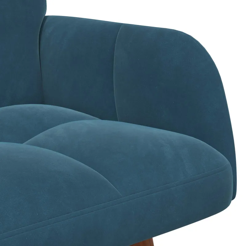 Dvitaškė sofa Mėlyna 115 x 61 x 87 cm Aksomas