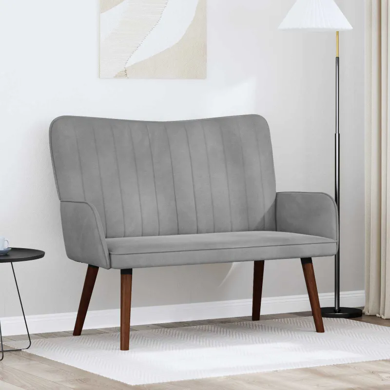 Dvitaškė sofa Šviesiai pilka 115 x 61 x 87 cm Aksomas