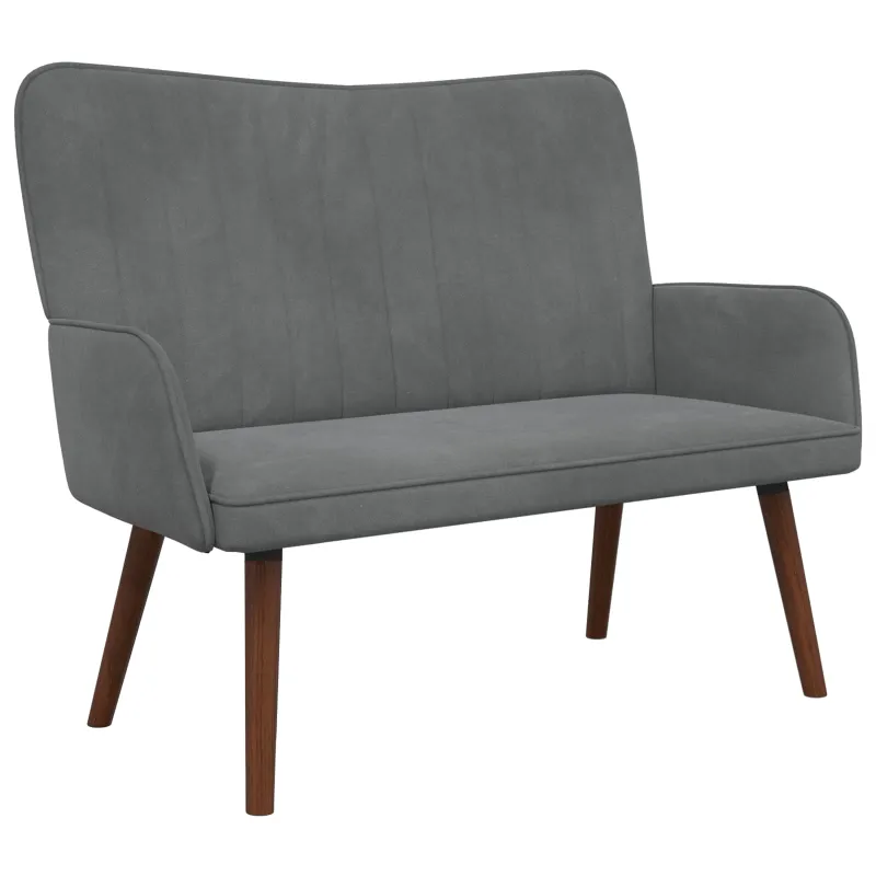 Dvitaškė sofa Tamsiai pilka 115 x 61 x 87 cm Aksomas