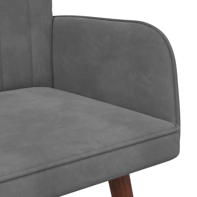 Dvitaškė sofa Tamsiai pilka 115 x 61 x 87 cm Aksomas