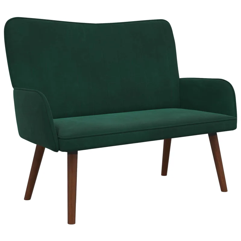 Dvitaškė sofa Tamsiai žalia 115 x 61 x 87 cm Aksomas