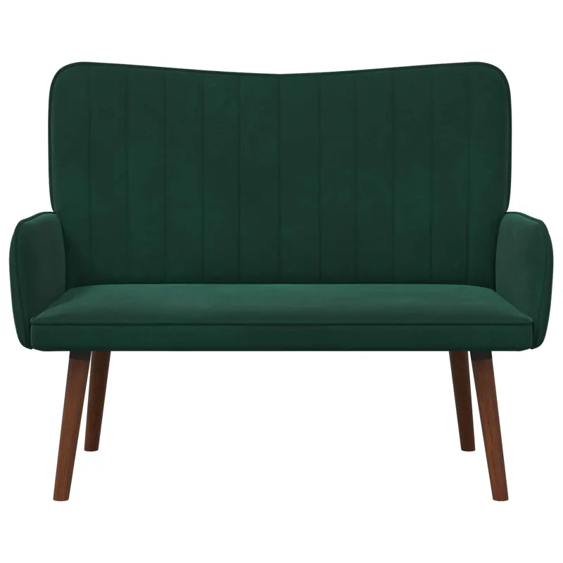 Dvitaškė sofa Tamsiai žalia 115 x 61 x 87 cm Aksomas
