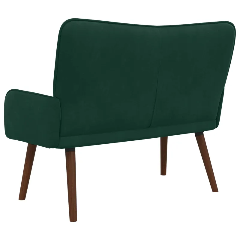 Dvitaškė sofa Tamsiai žalia 115 x 61 x 87 cm Aksomas