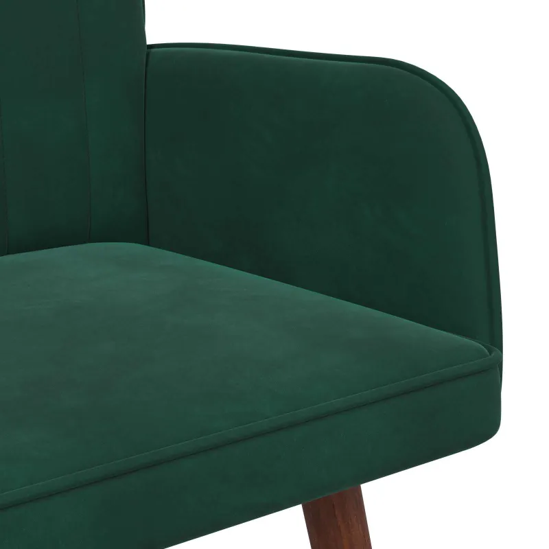 Dvitaškė sofa Tamsiai žalia 115 x 61 x 87 cm Aksomas