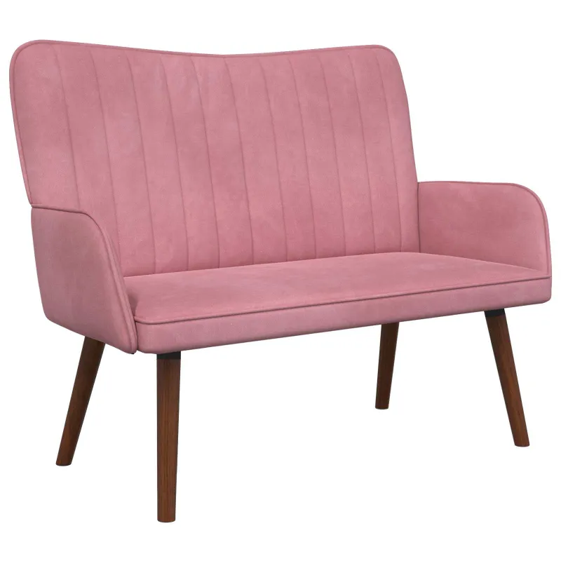 Dvitaškė sofa Rožinė 115 x 61 x 87 cm Aksomas