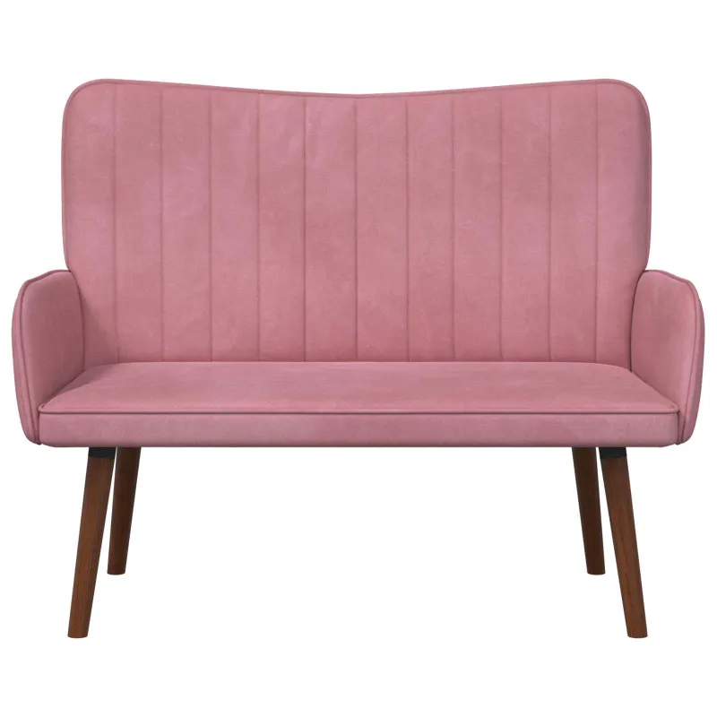 Dvitaškė sofa Rožinė 115 x 61 x 87 cm Aksomas