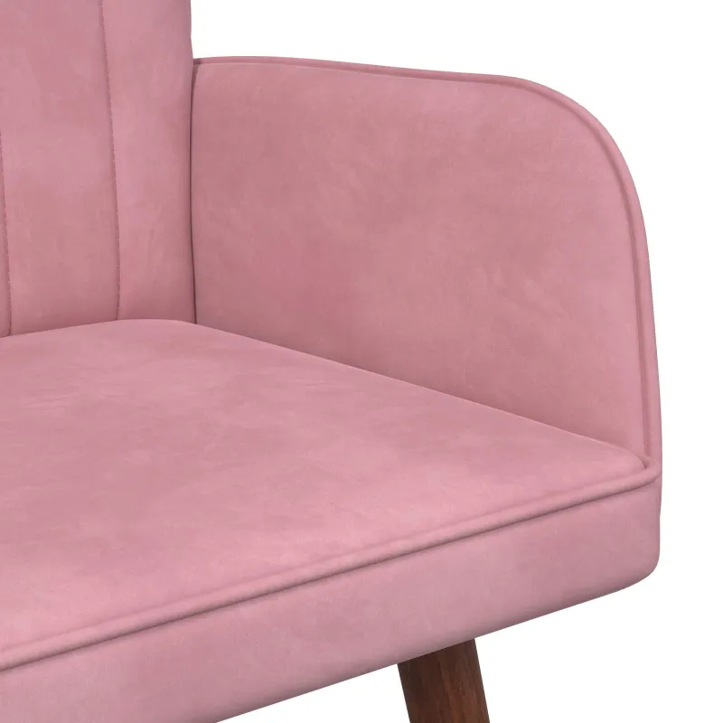 Dvitaškė sofa Rožinė 115 x 61 x 87 cm Aksomas