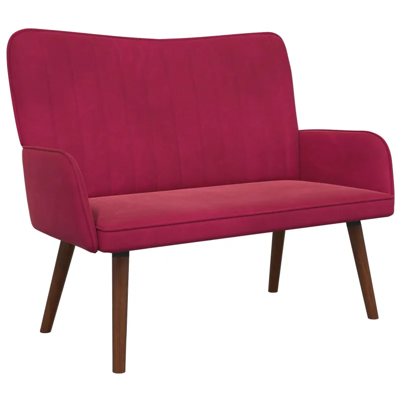 Dvitaškė sofa Vyno raudona 115 x 61 x 87 cm Aksomas