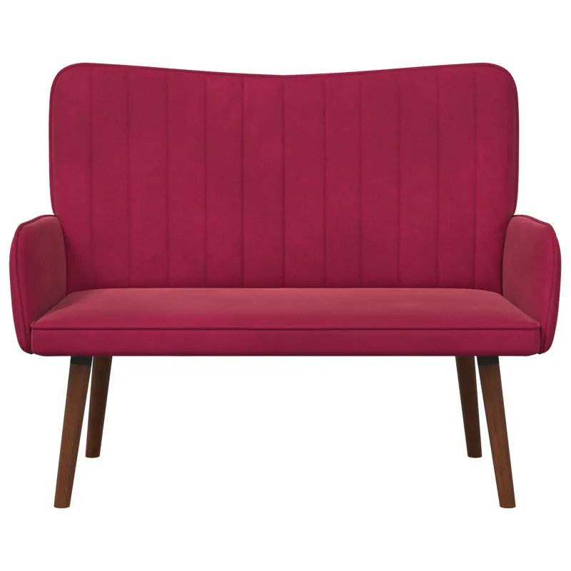 Dvitaškė sofa Vyno raudona 115 x 61 x 87 cm Aksomas