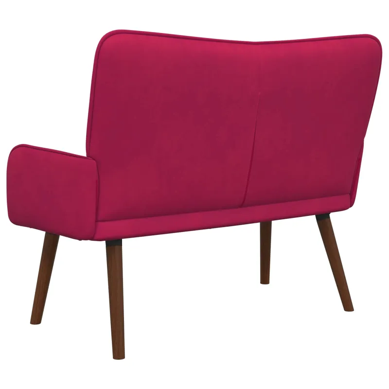 Dvitaškė sofa Vyno raudona 115 x 61 x 87 cm Aksomas