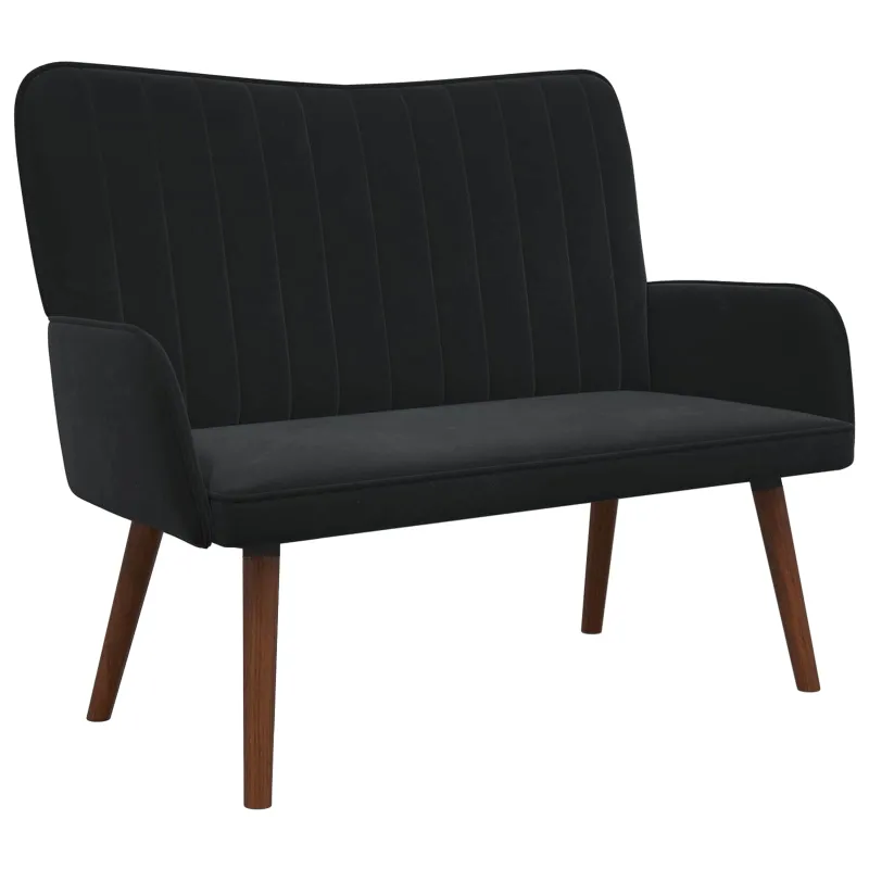 Dvitaškė sofa Juoda 115 x 61 x 87 cm Aksomas
