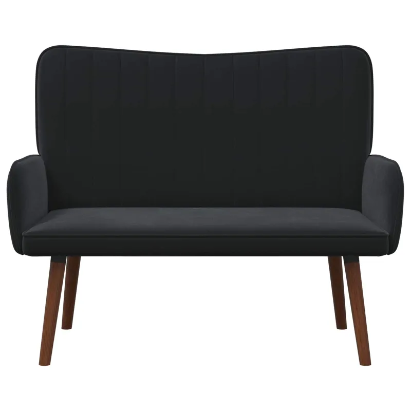 Dvitaškė sofa Juoda 115 x 61 x 87 cm Aksomas