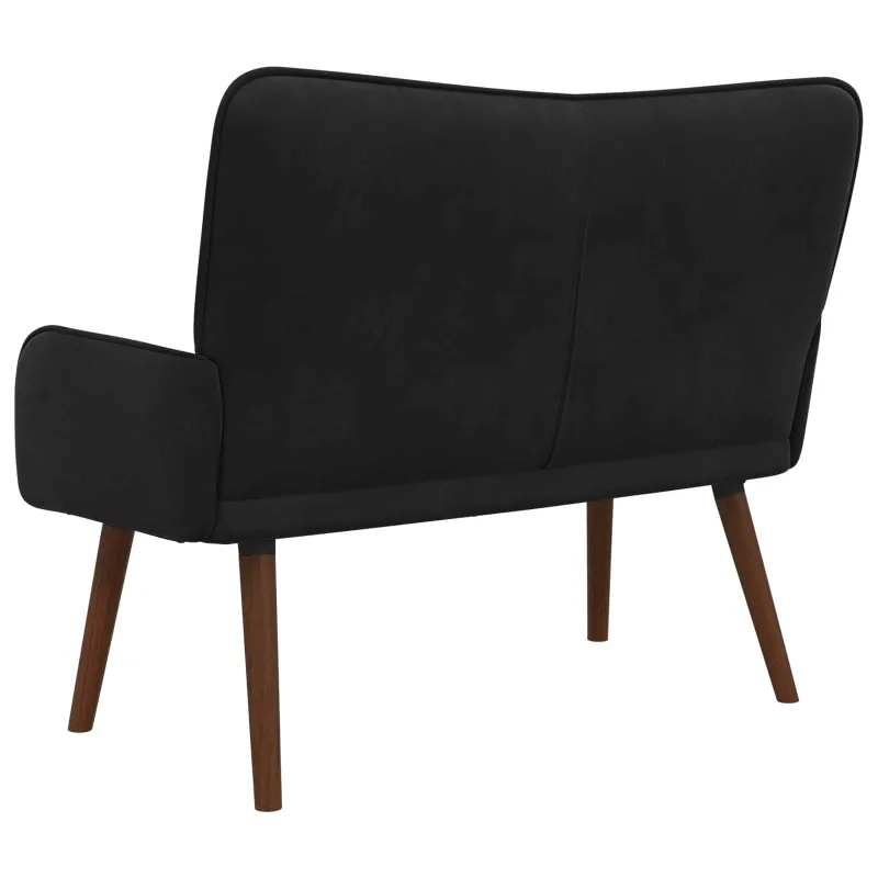Dvitaškė sofa Juoda 115 x 61 x 87 cm Aksomas