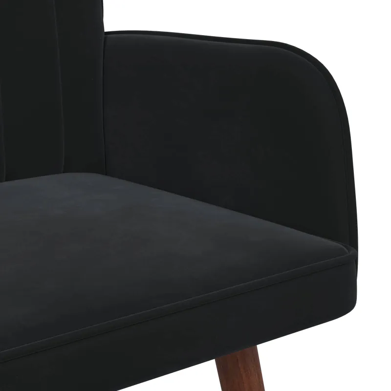 Dvitaškė sofa Juoda 115 x 61 x 87 cm Aksomas