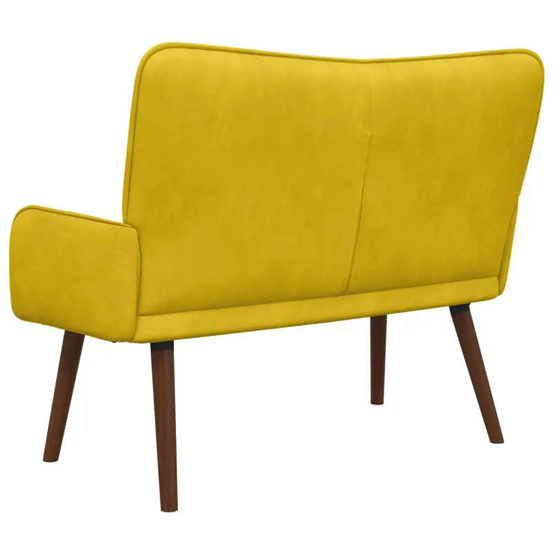 Dvitaškė sofa Geltona 115 x 61 x 87 cm Aksomas